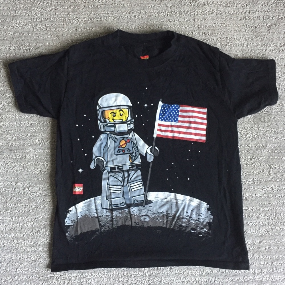 LEGO Astronaut On The Moon Boys Black T-Shirt